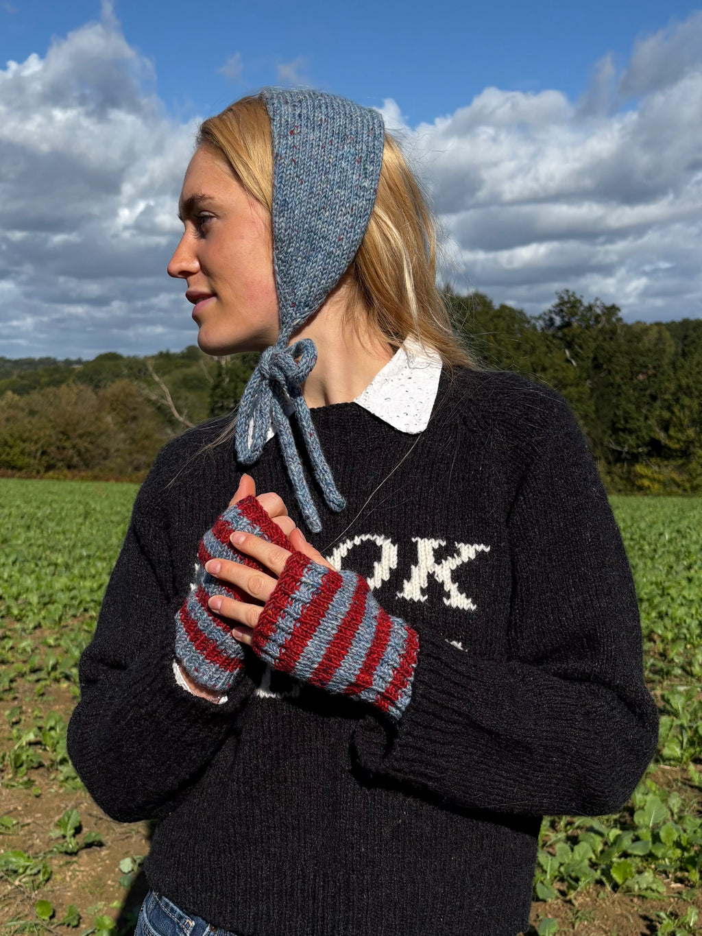 Striped gloves
