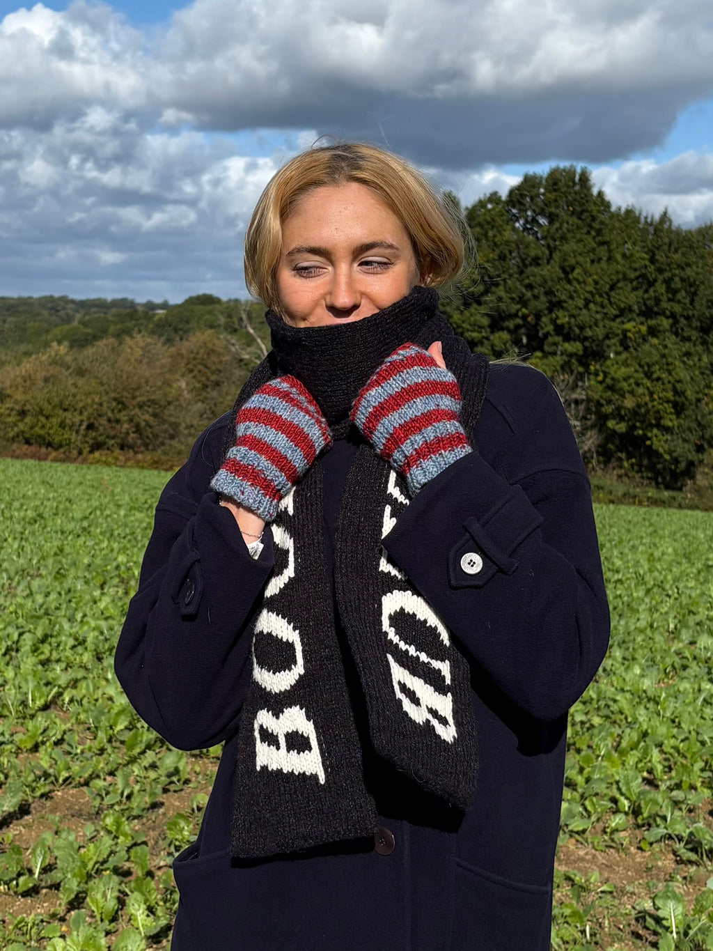 Striped gloves