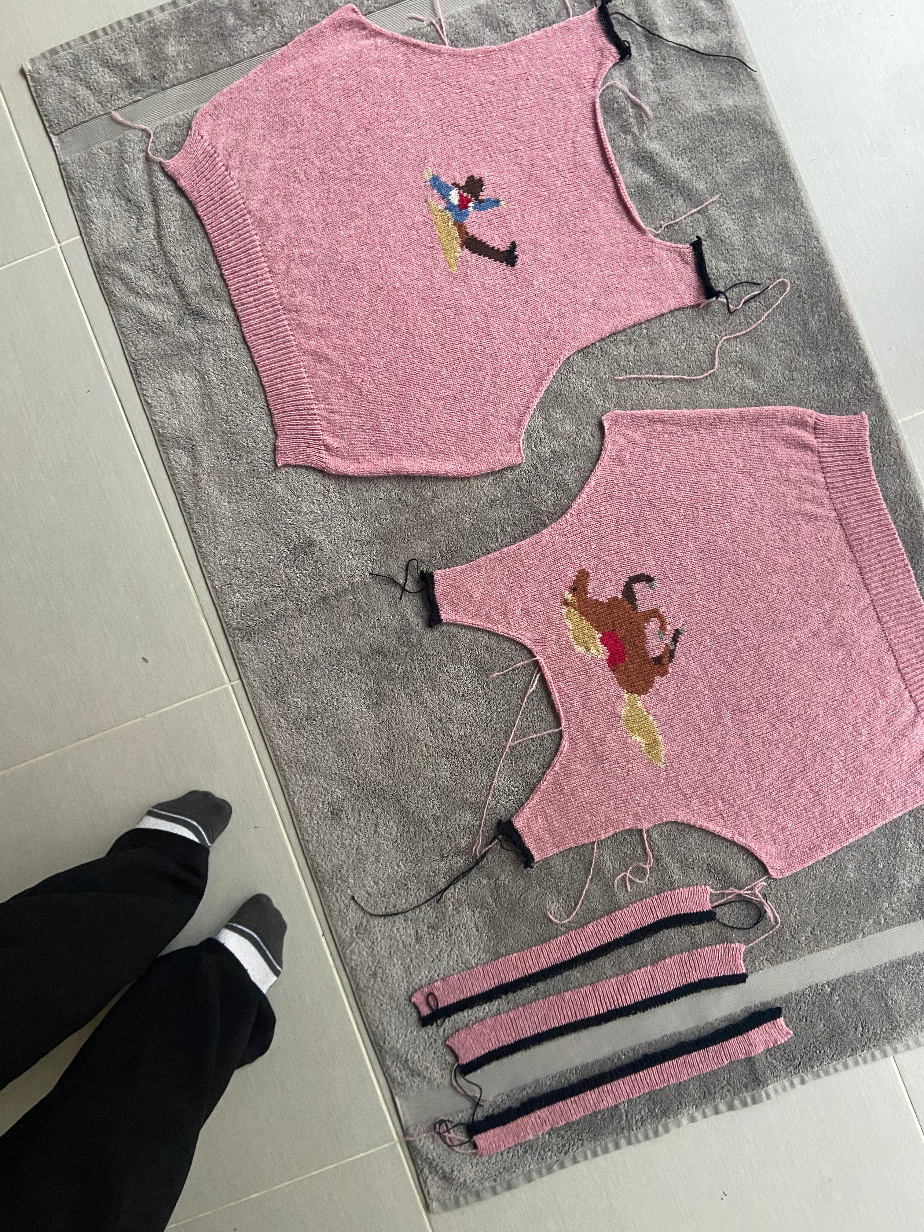 Horse and cowboy vest