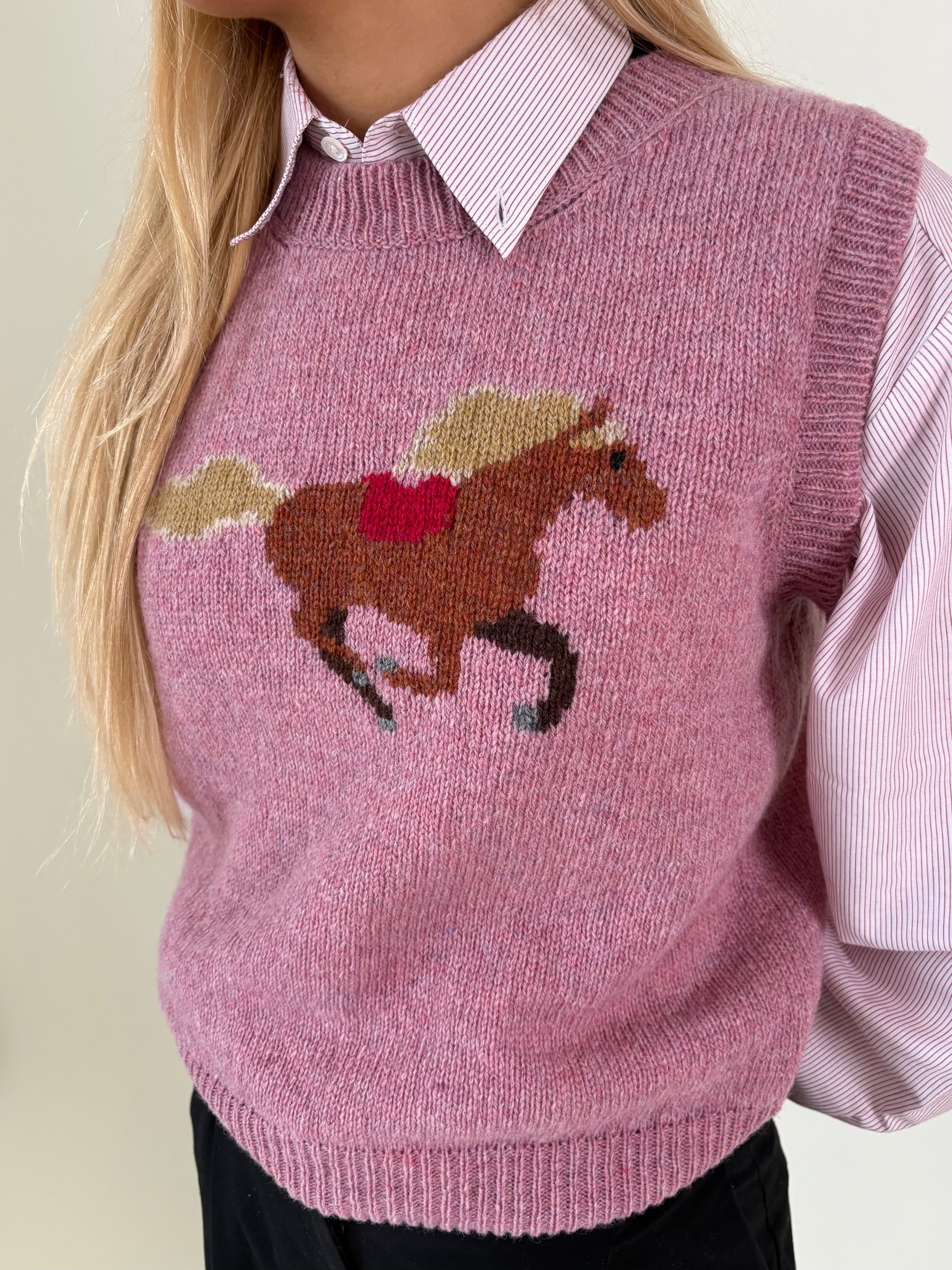 Horse and cowboy vest